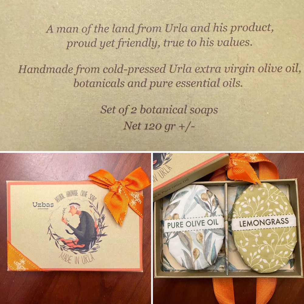 Natural botanical soap set Lemongrass Olive Oil essential handmade Uzbas gift